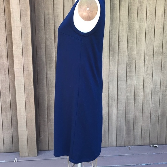 ModCloth Blue Midi Shift Dress Yellow Daisy Medium - Picture 2 of 9